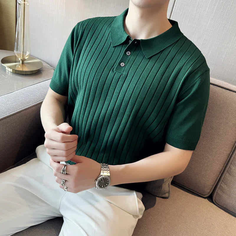 Men's Casual Lapel Polo T-shirt - Smart Casual Everyday Wear