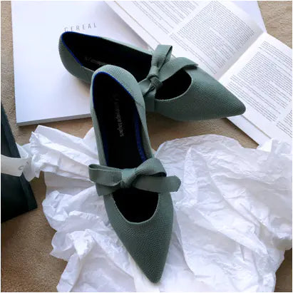 Comfortable Mary Jane Flats - Bow Detail Boat Shoes for Women