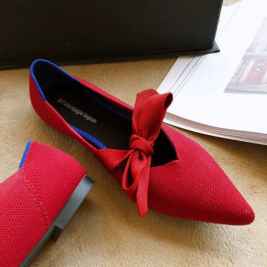 Comfortable Mary Jane Flats - Bow Detail Boat Shoes for Women