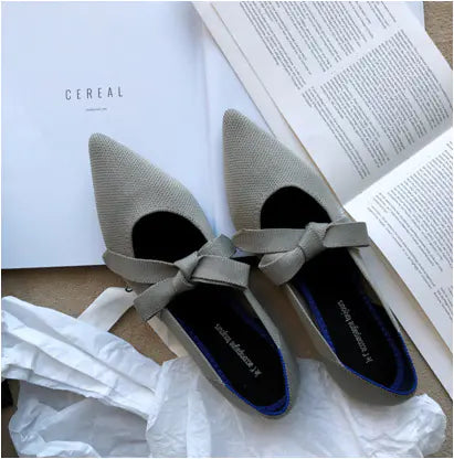 Comfortable Mary Jane Flats - Bow Detail Boat Shoes for Women