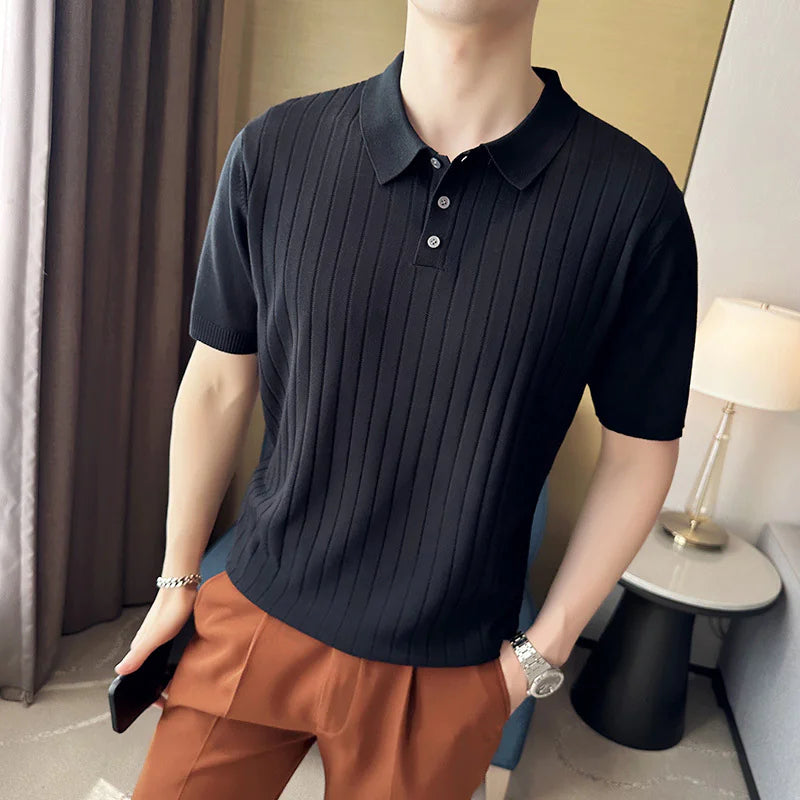 Men's Casual Lapel Polo T-shirt - Smart Casual Everyday Wear