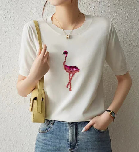 Tropical Flamingo Short Sleeve T-Shirt - Fun Casual Wear