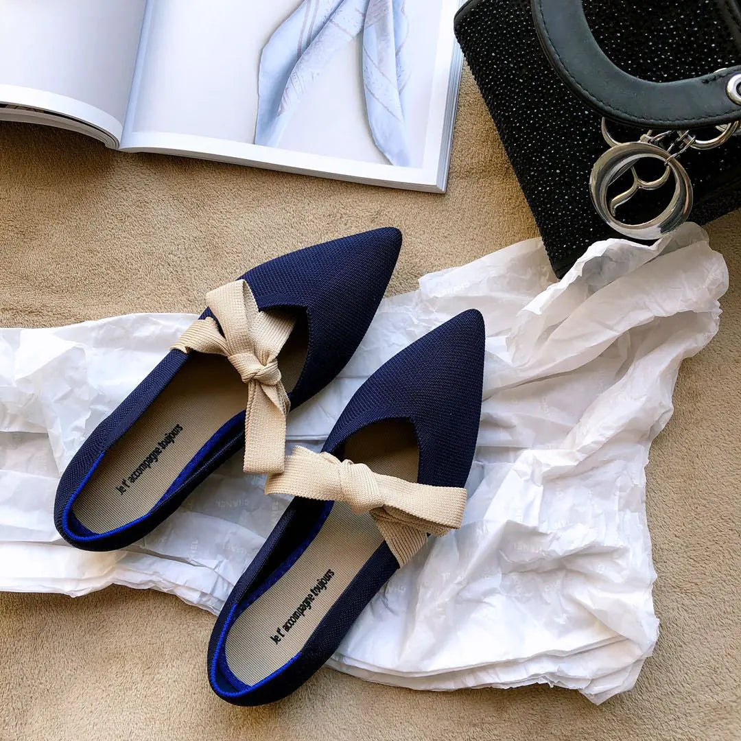 Comfortable Mary Jane Flats - Bow Detail Boat Shoes for Women